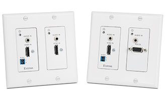 Extron Introduces Two Input DTP Wallplate Transmitters for HDMI and VGA