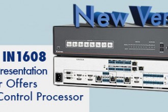 New Version of Extron IN1608 Scaling Presentation Switcher Offers Built-In Control Processor