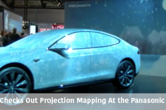 rAVe RADIO Checks Out the Projection Mapping Demo on a Tesla Car in the Panasonic Stand