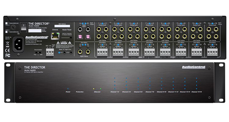 AudioControl Ships The Director Model M6800 16-Channel High-Power Amplifier With DSP