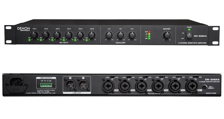 Denon Debuts Six-Channel Mixer and 120-Watt Power Amp in DN-306XA