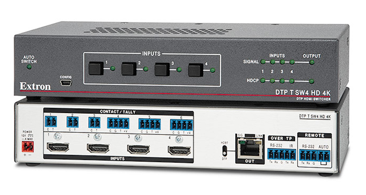Extron Intros New Four Input HDMI Switcher for 4K Video With Integrated DTP Transmitter