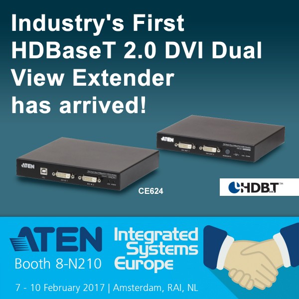 ATEN Launches HDBaseT 2.0 DVI Dual View Extender