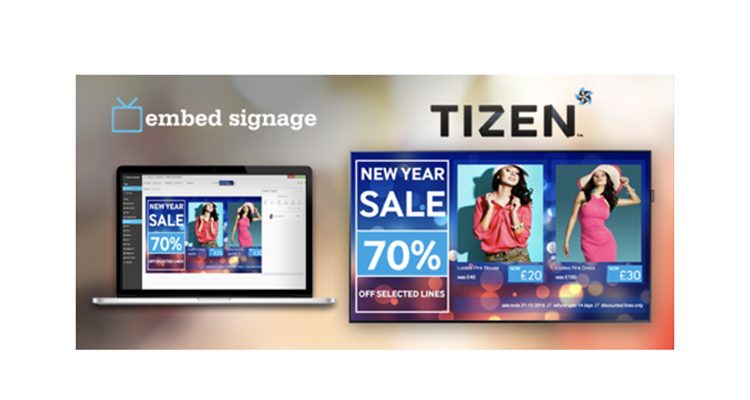 Embed Signage Announces Support For Samsung TIZEN SSSP.V4