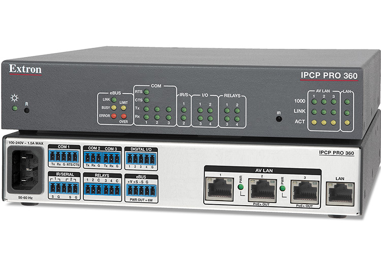 Extron Introduces Industry’s First Control Processor with AV LAN Ports and PoE+