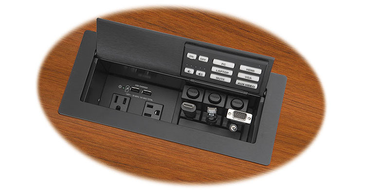 Extron Ships EBP 1200C — Room Control with Cable Cubby Convenience