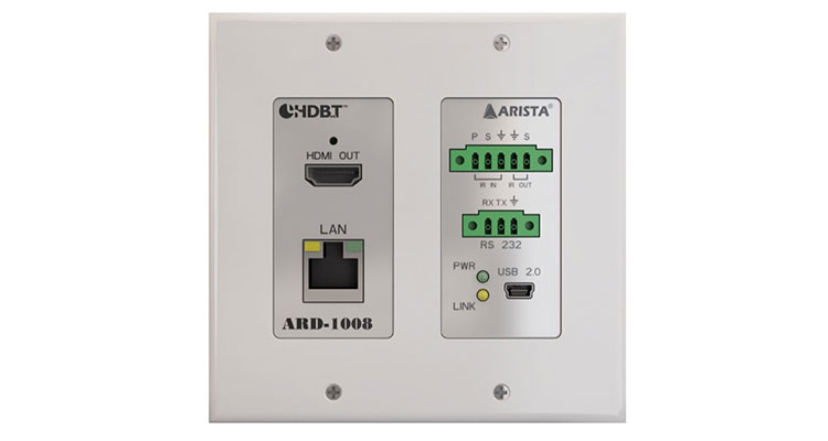 Arista Corporation Debuts ARD-1008A 4K HDBaseT Wallplate Receiver