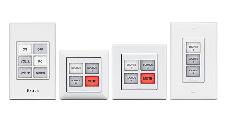 Extron Intros Four eBUS Button Panels With Field-Labelable Buttons