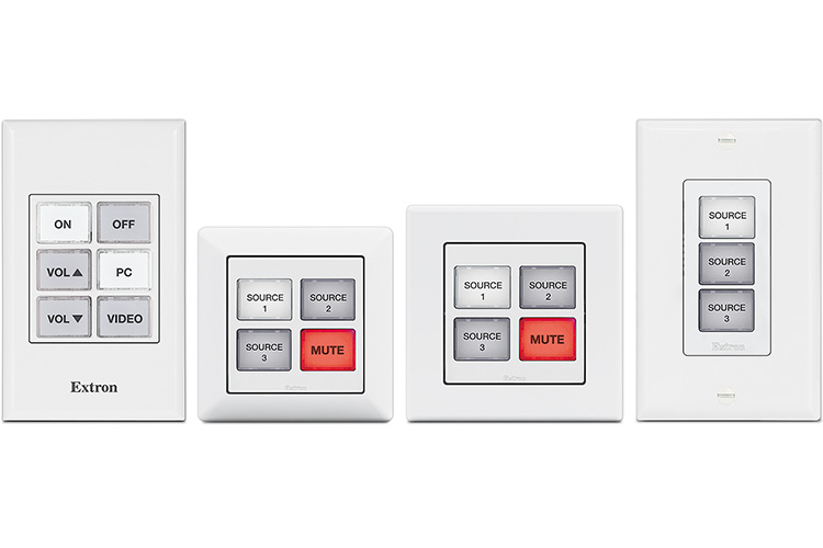 Extron Introduces Four eBUS Button Panels with Field-Labelable Buttons