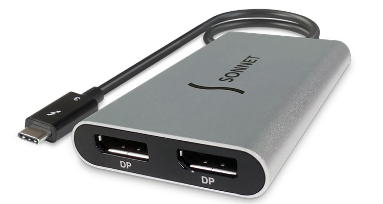 Sonnet Announces Mac- and Windows-Compatible Thunderbolt 3 to Dual DisplayPort Adapter