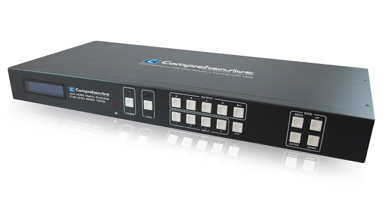 Comprehensive Intros New CSW-HD44014K – Pro AV/IT 18G 4K 4×4 HDMI Matrix Switcher