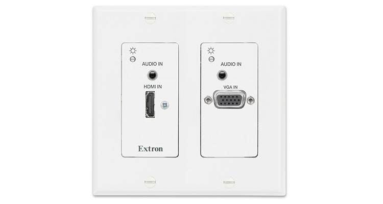 Extron Introduces Two Input DTP Wallplate Transmitters for 4K Video