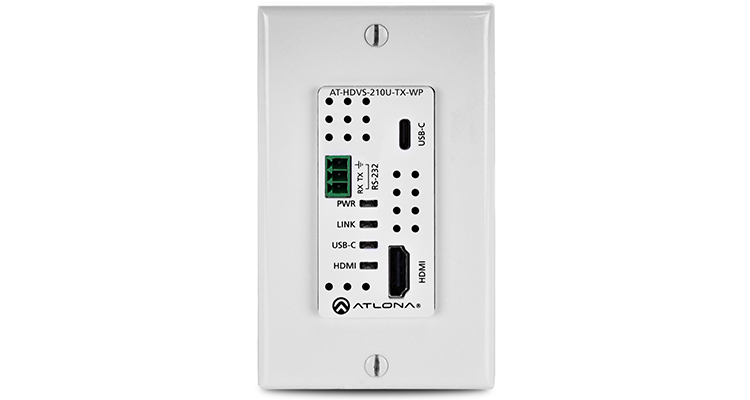 Atlona Ships AT-HDVS-210U-TX-WP HDMI/USB-C Wall Plate Switcher and HDBaseT Transmitter