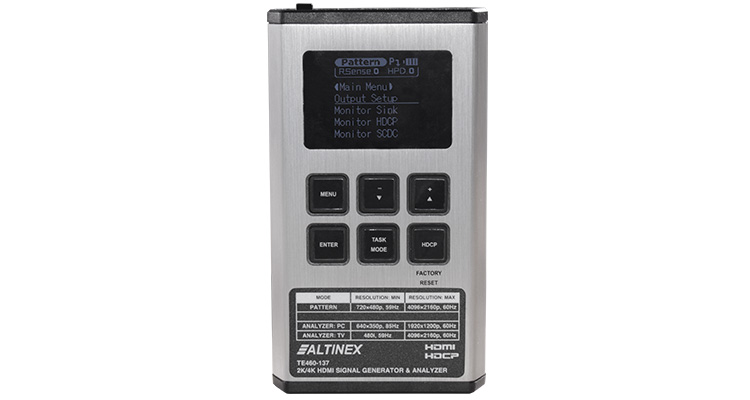 Altinex Inc. Introduces the TE460-137 HDMI Signal Generator & Analyzer