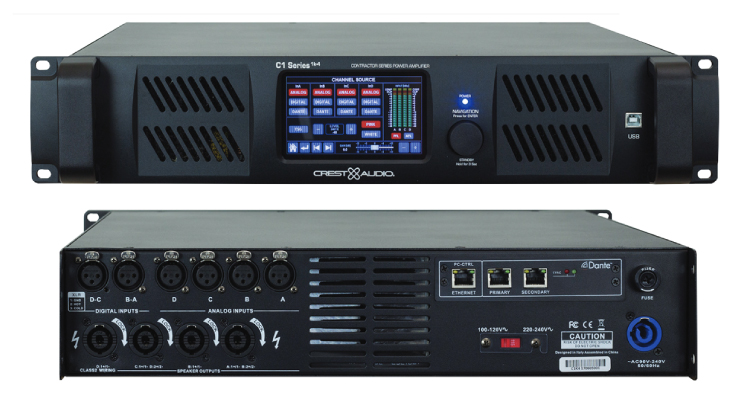 Crest Audio Debuts C1 Series Contracting Amplifiers with DSP and Dante-C