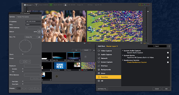 Telestream Wirecast Adds Support for Control Surface, PTZ and Facebook