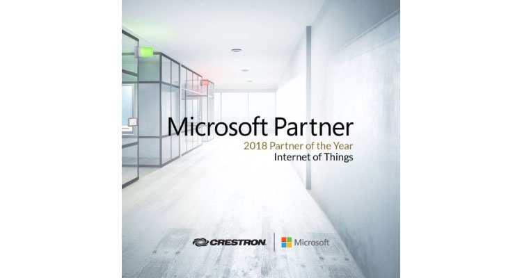 Crestron Wins 2018 Microsoft Global IoT Partner of the Year Award