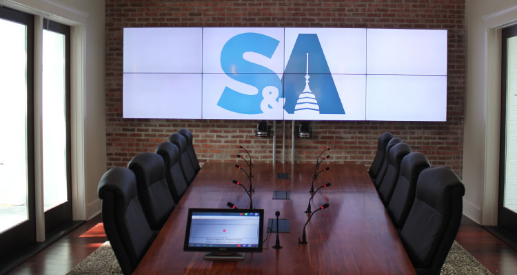 Advanced Transforms Law Firm Boardroom with Interactive Conferencing System