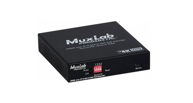 New MuxLab IP H.264/H.265 PoE Transmitter Supports 4K@30Hz AV-over-IP