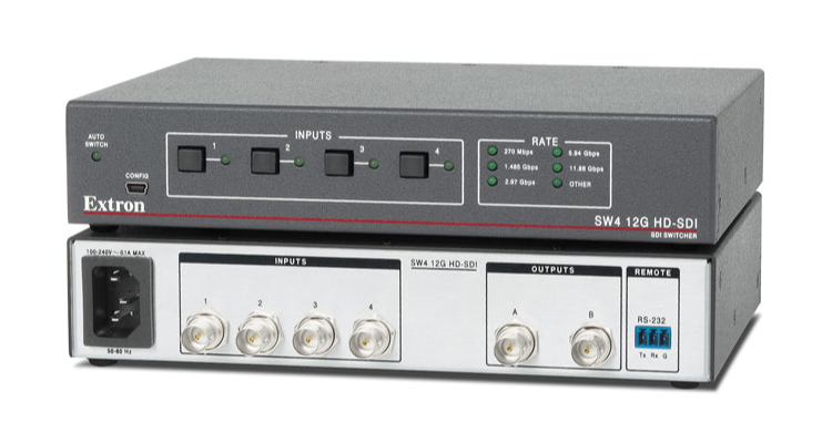 Extron Ships New Four-Input 12G‑SDI Switcher for 4K/60 Video