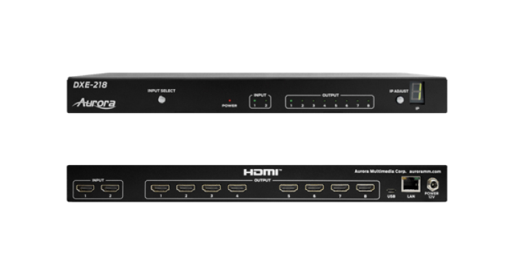 Aurora Multimedia Debuts 4K Two-Input, Eight-Output HDMI and PoE Splitter & Scaler