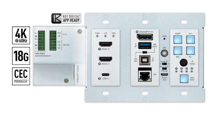 New KD-X4x1WUTx Wall Plate from Key Digital Takes Aim at UCC Rooms