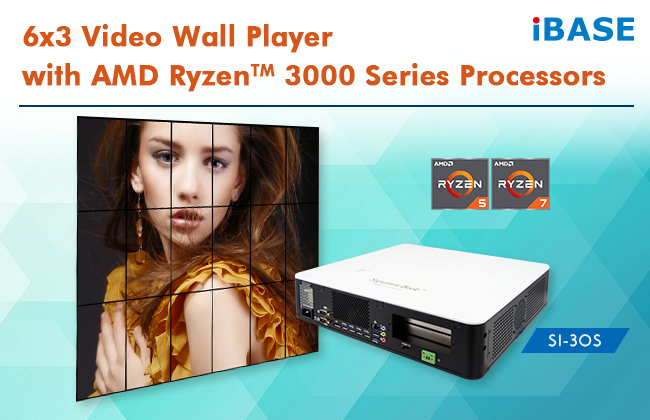 IBASE Technology 6×3 Video Wall Player with AMD Ryzen 3000 Series Processors