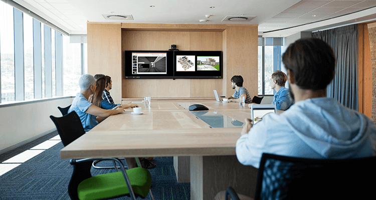 meeting room with videoconferencing