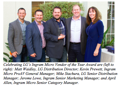 LG Business Solutions USA Recognized As Ingram Micro ‘Vendor Of The Year’