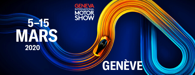 colorful banner for Geneva International Motor Show