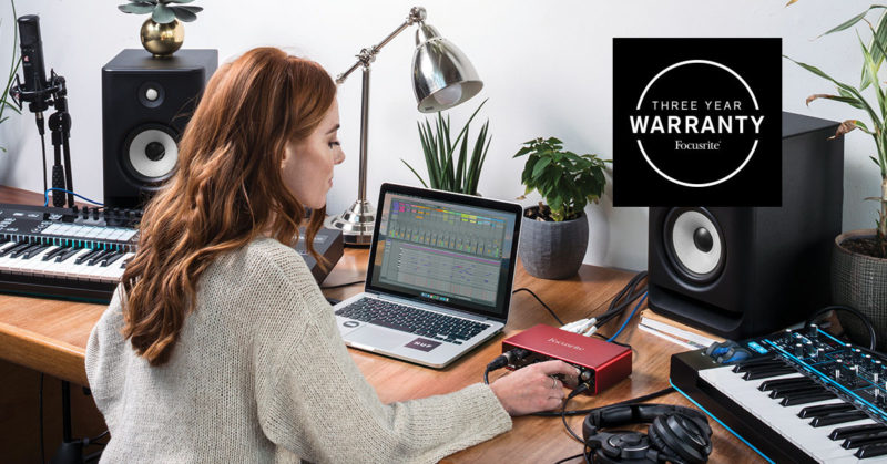 Focusrite Introduces Three-Year Warranty on All Products