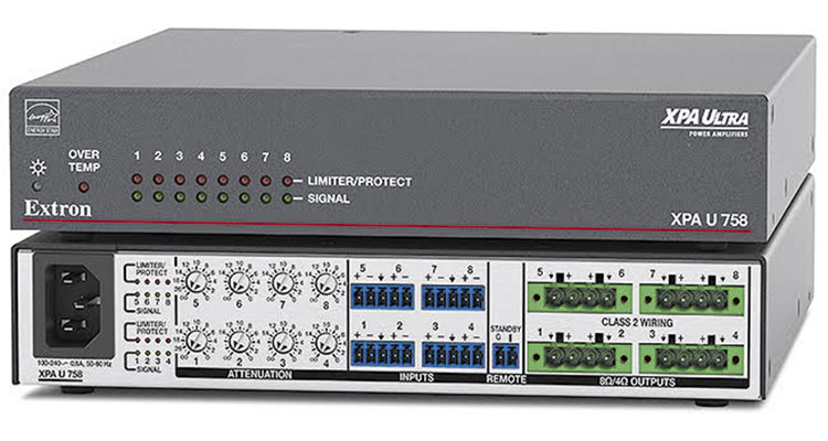 Extron Ships XPA U 758 16-Channel 1RU Space Amplifier