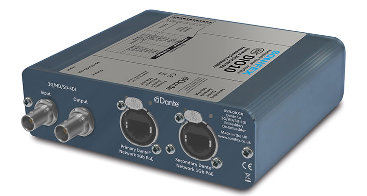 Sonifex to Debut 3G/HD/SD-SDI to Dante Embedder