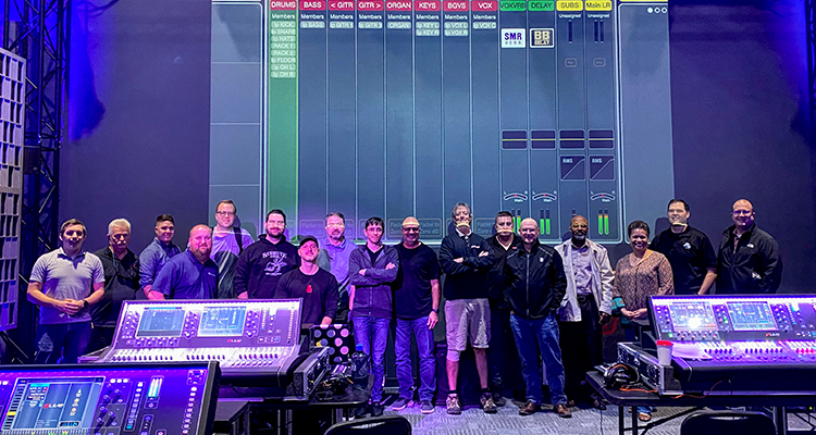A proud class of freshly certified Allen Heath Academy students at the Wave AVL installation and integration facilities in North Carolina.