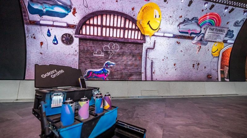 Creating Digital Graffiti at Samsung KX: Tangible Interaction and BlackTrax