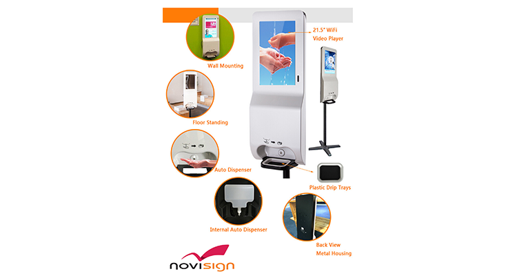novisign digital signage hand sanitizer