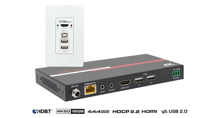 Hall Research New 4K HDMI and USB Wall-Plate Extender Kit