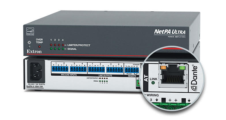 Extron Ships Its Most Powerful NetPA Ultra Amplifier With 2×200 Watts, Dante and DSP