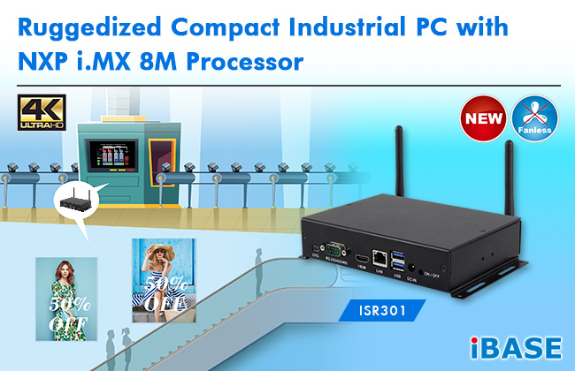 Ruggedized Compact Industrial PC With NXP i.MX 8M Processor