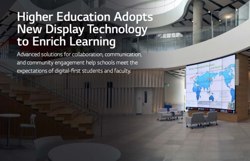 LG Business Solutions Higher Ed White Paper Highlights New Digital Signage Applications