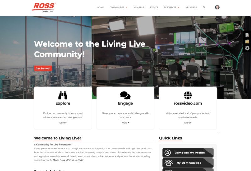 Ross Launches Living Live Community Platform for Live Production