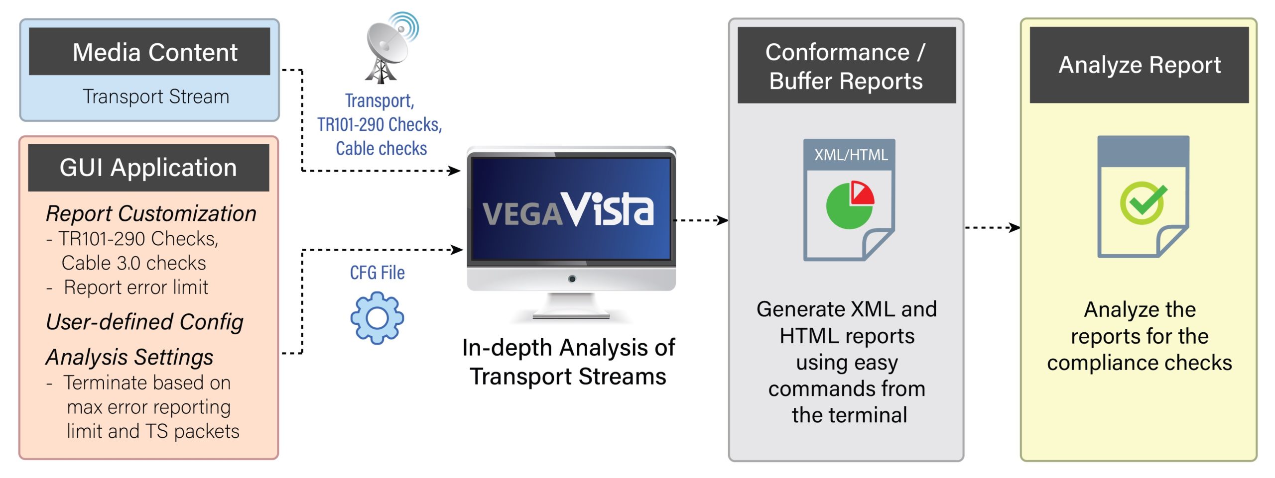 Interra Systems Vega Vista MPEG Transport Stream Content Validation graphic