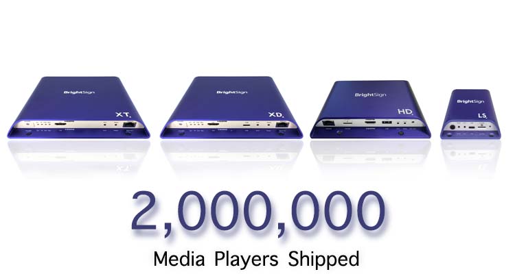 BrightSign Celebrates 2 Millionth Media Player Shipment