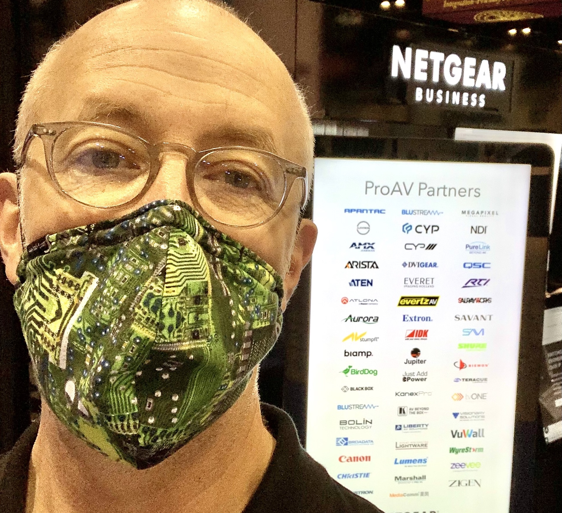 John Henkel takes an AVSelfie in the NETGEAR booth at InfoComm.