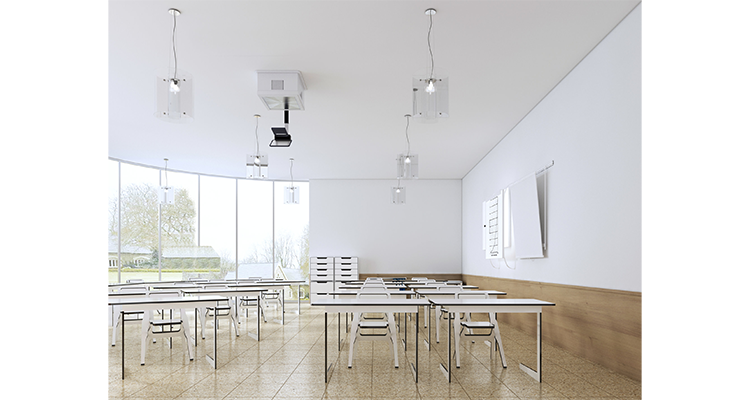 3d classroom rendering