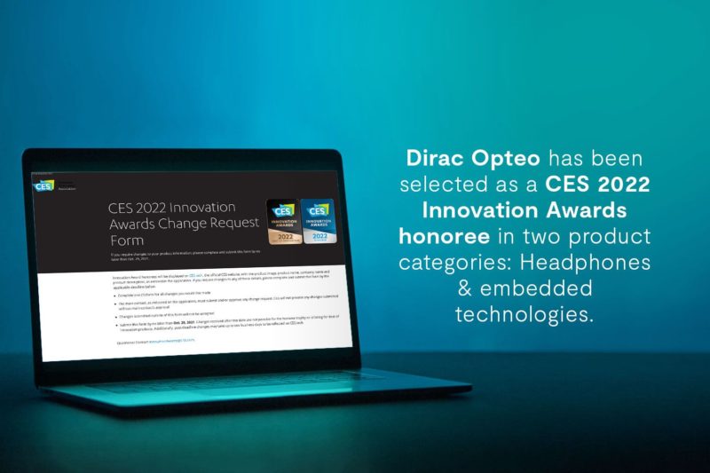 Dirac Opteo Named CES 2022 Innovation Award Honoree