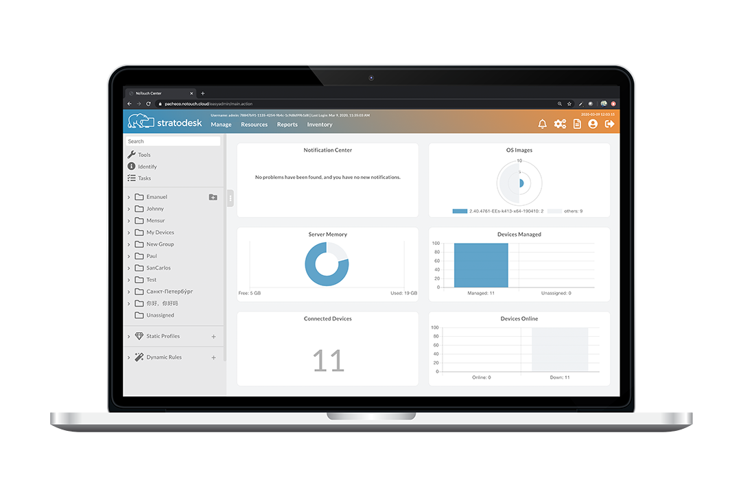 notouch center vdi endpoint management