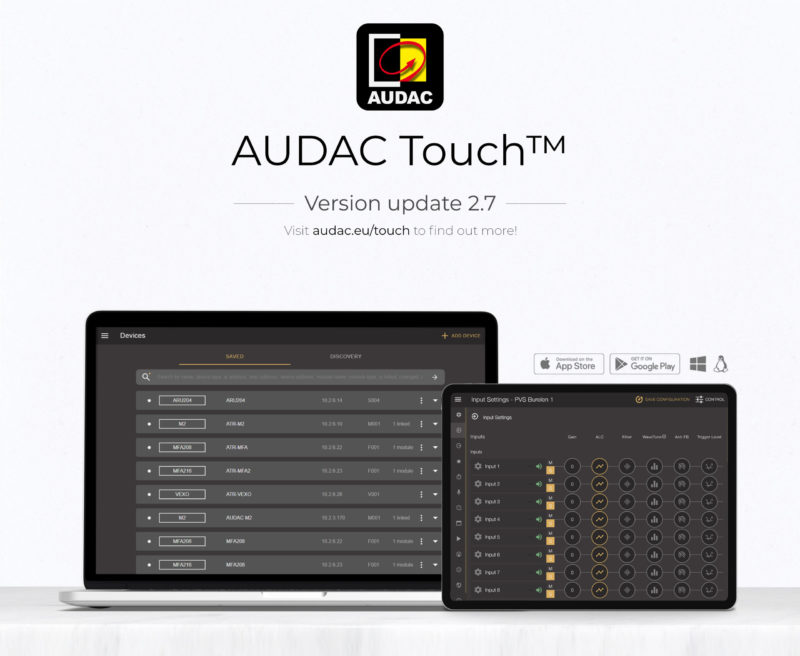 AUDAC Releases Version 2.7 Update for its Touch App