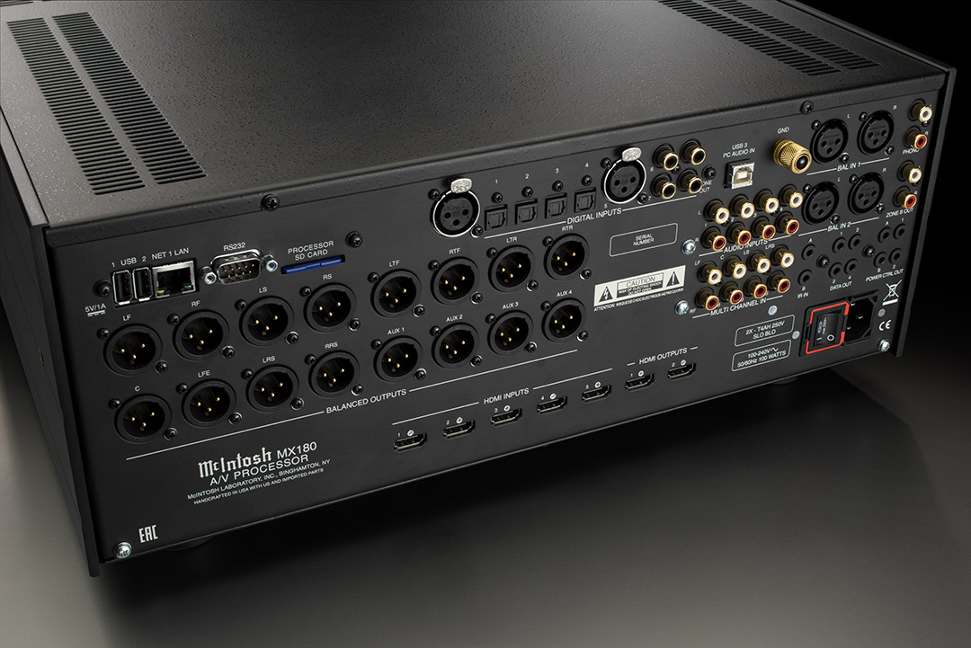 mcintosh mx180 AV processor ports