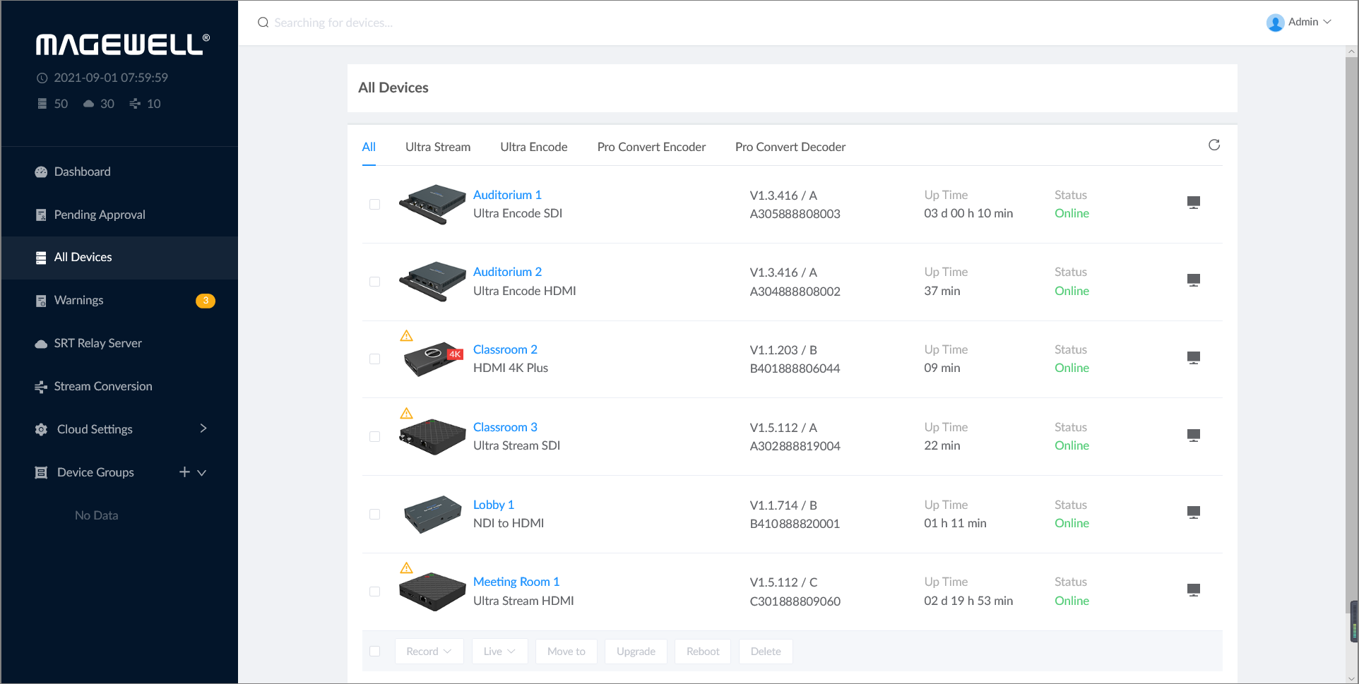 Magewell Cloud UI Device Management 1 Magewell Cloud UI Device Management 1